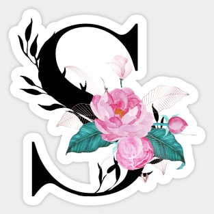 Floral Monogram S Sticker